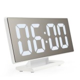 SUMKER Tükörkijelzős Ébresztőóra Hőmérséklet Jelzővel Fehér