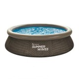 Summer Waves felfújós peremű rattan mintás medence szűrőberendezéssel - 366 x 76 cm-es