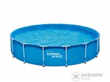 Summer Waves® fémlábas kék medence 4,57mx91cm, papírszűrős vízforgatóval, létrával, aljtakaróval, fedővel