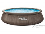 Summer Waves rattan mintájú felfújható peremű medence vízforgatóval és szűrővel, 3,05m