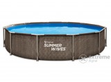 Summer Waves rattan mintájú fémlábas medence vízforgatóval és szűrővel, 3,05m