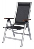 SUN GARDEN ASS COMFORT összecsukható, exkluzív fém kerti szék - fekete/ezüst