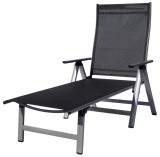 SUN GARDEN LONDON állítható fém kerti nyugágy - ezüst/fekete 10136663