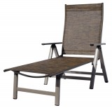 Sun-Garden SUN GARDEN LONDON állítható fém kerti nyugágy - cappuccino/pezsgő