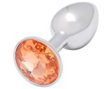 Sunfo - fém anál plug arany kővel (ezüst)