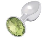Sunfo - fém anál plug lime kővel (ezüst)
