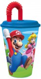Super Mario szívószálas pohár, műanyag 430 ml