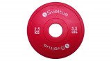 Sveltus mini olimpiai gumi borítású, fém súlytárcsa súlyemeléshez, 2,5 kg