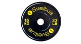 Sveltus olimpiai gumírozott, fém súlytárcsa súlyemeléshez, 15 kg