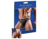 Svenjoyment Fényes férfi tanga átlátszó betéttel (fekete)