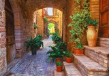 Sverus Fotótapéta Plants in Pots on Narrow Streets of the Ancient City of Spello, 368 x 254 cm