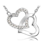 Swarovski kristályos dupla szíves medál