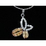 Swarovski kristályos nyaklánc Borostyán szinű pillangós medállal
