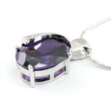 Swarovski kristályos nyaklánc lila színű köves medállal