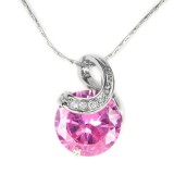 Swarovski kristályos nyaklánc rózsaszín köves medállal