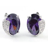 Swarovski Venus kristályos fülbevaló - Nagy lila köves