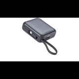 Swissten 10000 mAh integrált USB-C és Lightning kábellel - asztroezüst (22013939)