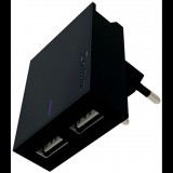 Swissten 22031000 2xUSB-A Hálózati Töltő Adapter 15W - Fekete (22031000)