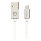 Swissten 71521203 USB-A apa - USB-C apa Adat- és töltőkábel 1.2m - Fehér (71521203)