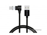 Swissten Arcade mágneses USB - lightning adat- és töltőkábel, fekete, 1,2 m
