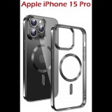Swissten Clear Jelly MagStick Metallic iPhone 15 fekete tok (36500114)