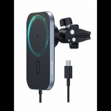 Swissten Mágneses autós tartó vezeték nélküli töltéssel 15 W (MagSafe Compatible) (65010609)