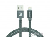 Swissten MFI USB - lightning adat- és töltőkábel, szürke, 1,2 m