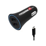 SWISSTEN Szivargyújtós USB Gyorstöltő 2-24V 2,4A(3020110900) (s3020110900)