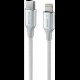 Swissten Textile II USB-C to Lightning 1,5m, fehér (71529204)