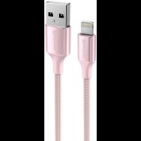Swissten Textile II USB to Lightning 1,5m, rózsaszín (71523311)