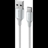 Swissten Textile II USB to USB-C 1,5m, fehér (71521310)