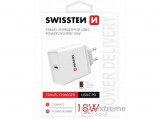 Swissten UBC-C töltő adapter, 18W, fehér