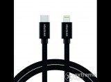 Swissten USB-C - lightning adat-és töltőkábel, fekete, 1,2m