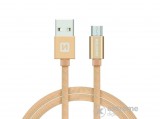 Swissten USB - micro USB adat- és töltőkábel, arany, 2m