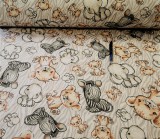 Szafarikölyök 2. mintás pamutvászon - 160 cm - bézs