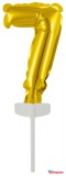 Számok Arany Gold 7-es szám fólia lufi tortára 13 cm