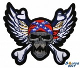 Szárnyas koponya hátfelvarró, nagyméretű