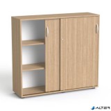 Szekrény, 3 rendező magas, tolóajtós, polcos, MAYAH 'Freedom SV-13', kőris