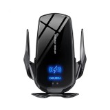 Szellőzőrácsra rögzíthető wireless töltős autós telefontartó Kakusiga KSC-795 fekete