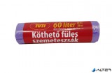 Szemeteszsák, köthető füles, 60 l, 16 db, 60x75 cm, 18 µ, TUTI, lila