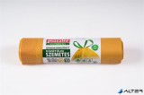 Szemeteszsák, újrahasznosított, húzófüles, 70 l, 15 db, 64x70 cm, 18 µ, MAZZINI, sárga