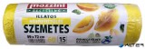 Szemeteszsák, újrahasznosított, köthető füles, illatosított, 60 l, 15 db, 59x72 cm, 13 µ, MAZZINI, citrus illat