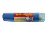 Szemeteszsák, zárószalagos, 40 l, 15 db, 55x62 cm, 17 &mikro;, TUTI, kék (KHT199)