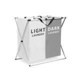 Szennyestartó kosár összecsukható fém vázzal sötét-világos ruháknak (57,5 x 36,5 x 58 cm)