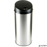 . Szenzoros szemetes, rozsdamentes acél, kör alakú, 30 l, ezüst-fekete