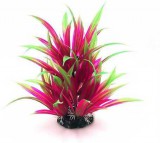 Szer-Ber Rózsaszín zöld hínár akváriumi műnövény hosszúszárú zöld növényekkel (25 cm)