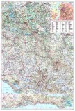 Szerbia, Koszovó és Montenegró autótérkép falitérkép - GiziMap