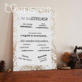 SZERELMEMNEK Ajándék tábla