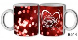 Szerelmes bögre, nagyon szeretlek téged, szív