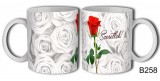 Szerelmes bögre, szeretlek, egy szál vörös rózsa